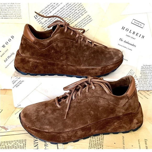 Free People Kai Platform Sneaker Brown Suede Lace Up - Picture 4 of 8